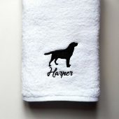 LABRADOR RETRIEVER Custom Embroidery Dog Towel / Personalized Name Dog Breed Towel / Initials Pets Name / Maroon Navy Gray White Beige Brown