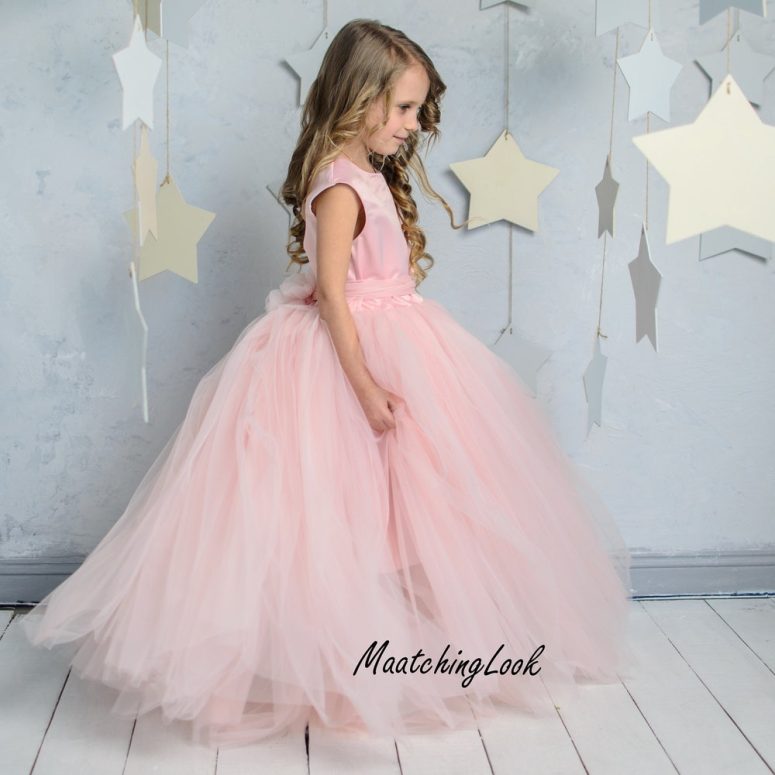 Flower Girl Dress, Princess Dress Toddler, Blush Flower Dress, Cute Girl Dress, Tutu Girl Dress, Birthday Dress, Photoshoot Dress, Party