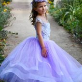 Purple Flower Girl Dress, Birthday Princess Dress, Wedding Party Gown, Tulle Princess Dress, Toddler Paheant Dress, Fancy Ball Gown –Venera