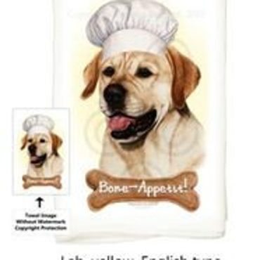 Labrador Retriever Yellow (English) White Flour Sack Kitchen Towel