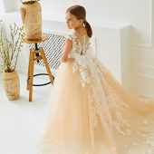 Lace flower girl dress, Princess flower girl dress,Flower girl dress train,Tulle flower girl dress,Short sleeve flower girl dress,Tutu dress