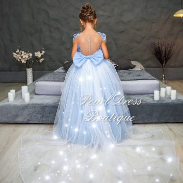 Baby blue flower girl dress, Tulle flower girl dress, Infant flower girl dress, girl dress, Baby wedding dress, Toddler flower girl dress,