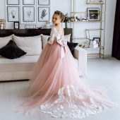 Lace flower girl dress, Girl tutu dress,Flower girl dress tulle,Junior bridesmaid dress,Girl wedding dress,Baby dress,Pink flower girl dress