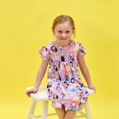 Floral Princess Milk Silk Flutter Dress