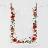 Towel, Wild Poppies, Linen towel, dish towel, 100% linen, Poppies, kitchen decor