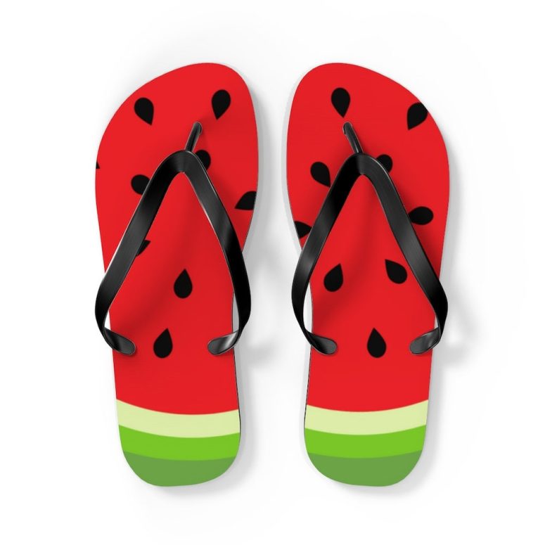 Flip Flops ~ Watermelon Summer Fruit Flip Flops For Beach or Spa Shoes or Wedding Favors ~ Cute!