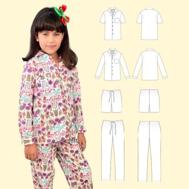 Jamie Kid's Pajamas PDF Sewing Pattern / Toddler pajamas pattern / Girls pajamas Boys pajamas (2T - 14)