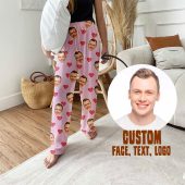 Custom Face Design Pajama pants Using Face Photo, Custom Human Face Personalized Pajama Pants boy friend girl friend mom dad  gift