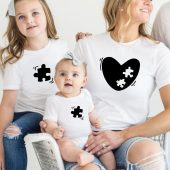 Family puzzle matching shirts and baby bodysuits. Missing piece family matching set. Mother's Day gift. Puzzle family outfit.