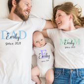Family Outfit Matching Set Mom Dad and Baby Outfit Family T-Shirt Sets MOM T-Shirt DAD T-Shirt and Baby Body Child T-Shirt Partner Look