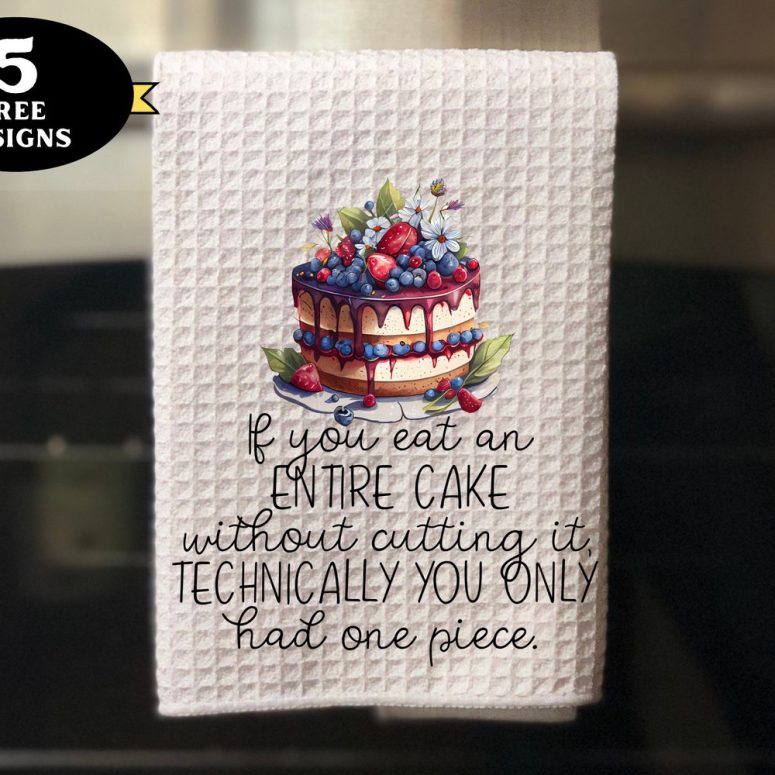 Funny Kitchen Towel png, One Piece of Cake Kitchen towel png, funny food towel sublimation design, cute towel png