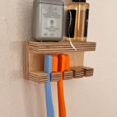 Wood TOOTHBRUSH HOLDER of 4, Wall MOUNTED toothbrush holder, Wooden Bathroom Accessories, Toothbrush Caddy, Handmade Wood Toothbrush Holder