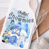 Towel png, Winter Snowman Sublimation Designs, Gnome Towel Design, Winter Tea Towel Digital Download, Kitchen Towel Clipart, Dish Towel png