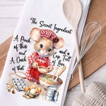 Christmas Towel png, Christmas Mouse Clipart, Digital Download, Kitchen Towel Sublimation, Country Kitchen Towels, Tea Towel png, Dish Towel