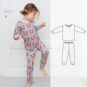 Children's Pajama Set sewing pattern, newborn to 12 years, Kid's t-shirt and pants sewing pattern set, lounge set pattern