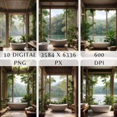 Digital Background Lake View Bathroom | Serene Waterfront Photo Overlay | Serene Nature Overlay for Peaceful Bathroom Decor | Waterfront