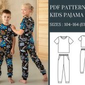 PDF Pajamas Patterns Kids Pajamas Patterns Sewing Pattern Sleepwear Kids Patterns Christmas Pajamas Patterns Boy's Patterns Girl's patterns