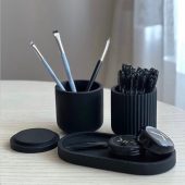 Cosmetic Organizer Beauty Storage Jars with Tray Makeup Brushes Makeup Pencils Mascara Holder Bathroom Organizer