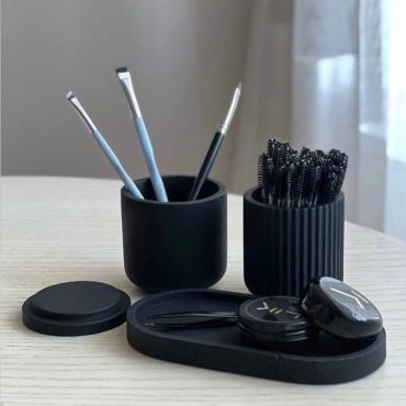 Cosmetic Organizer Beauty Storage Jars with Tray Makeup Brushes Makeup Pencils Mascara Holder Bathroom Organizer