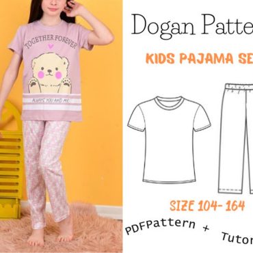 Kids Unisex Pajama sewing pattern-sizes in English-PDF printable sewing pattern, instant download-Sew Pattern Sewing Tutorial/A4-A0-Letter