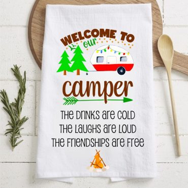 Kitchen Towel Sublimation Designs | Camping Kitchen Tea Towel Sublimation Designs | Camper Kitchen Towels | Funny Kitchen Towel | RV Life