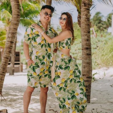 Family matching outfits , Hawaiian , hand made , custom design , silky soft vacation resort wear , maxi dress