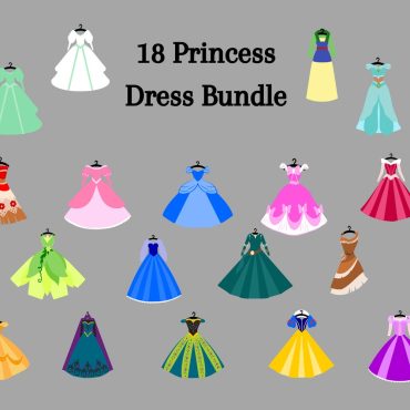 Princess dress SVG birthday cake topper princess dress decor for little girl party princess paper decorations for Fancy dress party gift