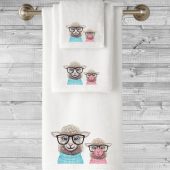 Embroidered Towels, Quirky Sheep design, Mythical Sheep,Perfect gift for any occasion.  Elegant design, Personalise, Luxury Towel Range