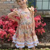 Ruffles and Lace Roses Twirl Dress