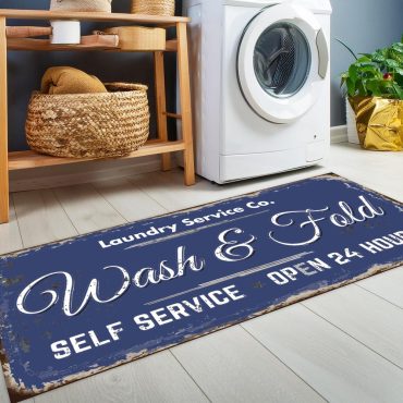 Personalized Laundry Room Rug, Laundry Rug, Washing Machine Rug, Machine Washable Non-Slip Laundry Room Rug ,Gift For Laundry Room