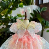 Toddler Pink Butterfly Dress, Toddler Girls Dress, Lace Summer Baby Clothes, Birthday Bliss with the Butterfly Tulle Dress, Wing Party dress