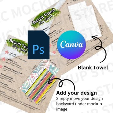 Beach Towel Size Chart Mockup Canva Beach Towel Features and Size Chart Mockup Bundle Printify Beach Towel Mockup