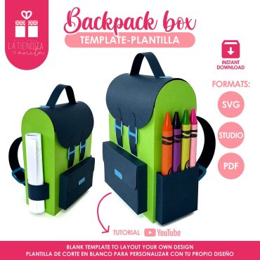 School Bag Gift Box Template, 3D Backpack SVG File for Silhouette and Cricut, Back to School Favor for Teachers & Students