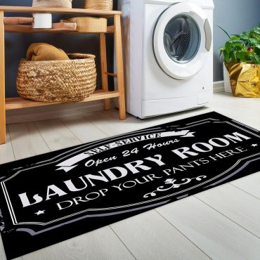 Personalized Laundry Room Rug, Laundry Rug, Washing Machine Rug, Machine Washable Non-Slip Laundry Room Rug ,Gift For Laundry Room