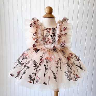 Wildflower Dress, Floral Dress, Sequin Dress, First Birthday Dress, Flower Dress, Tulle Dress
