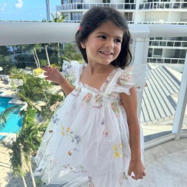 RESTOCK 3M-6Y - Flower tulle dress, White Dress with Flowers, First birthday dress, Toddler photo, Ruffle Sleeves Dress, Princess Butterfly