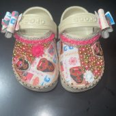 Kids inspired bedazzled Moana crocs