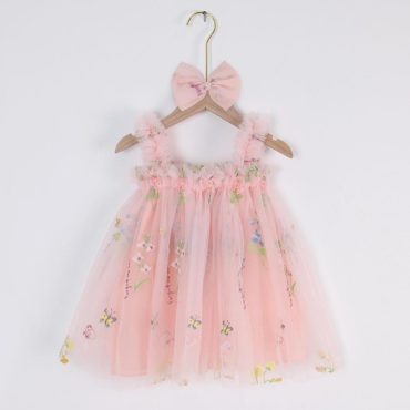 Flower Girl Romper Tutu Flower, The ORIGINAL Enchanted Rose Fairy Floral Spring Embroidered Tulle Dress, Halloween Dress, Floral Dress