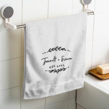Personalized Name and Date Towel | Custom Embroidered Towels for Anniversary | Unique Gift
