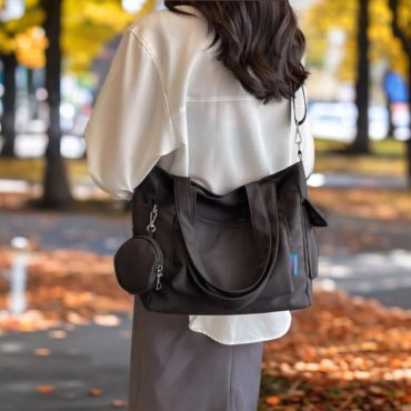 Large Tote Bag with Coin Purse, Crossbody Shoulder Bag for College & School, Great Gift for All Ages