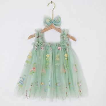 Flower Girl Romper Tutu Flower, The ORIGINAL Enchanted Rose Fairy Floral Spring Embroidered Tulle Dress, Halloween Dress, Floral Dress