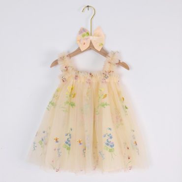 Flower Girl Romper Tutu Flower, The ORIGINAL Enchanted Rose Fairy Floral Spring Embroidered Tulle Dress, Halloween Dress, Floral Dress