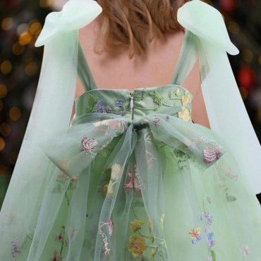 Sage Green 4 layers Flower Girl Dress Tutu Flower Party Dress, Enchanted Rose Fairy Floral Embroidery Dress, Tulle Dress, First Birthday