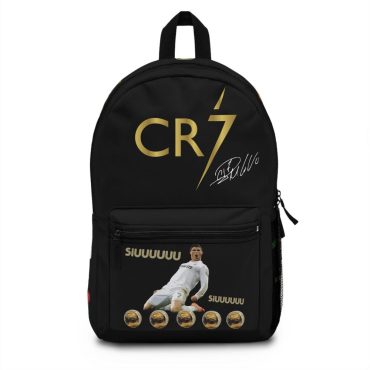 Ronaldo Backpack  - Youth Children Soccer Backpack - Sports School Bag - Simil Stickers Design - Laptop Compartiment.