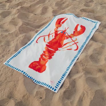 Lobster Beach Towel Mediterranean Pool European Summer Europecore Coastal Aesthetic Gift For Foodie Euro Summer Gift Nautical Lakehouse