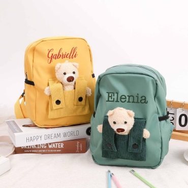 Teddy Bear Backpack Toddler backpack, Custom name backpack,Embroidered Name School Bag for Toddler,Children Backpack,Gift birthday child