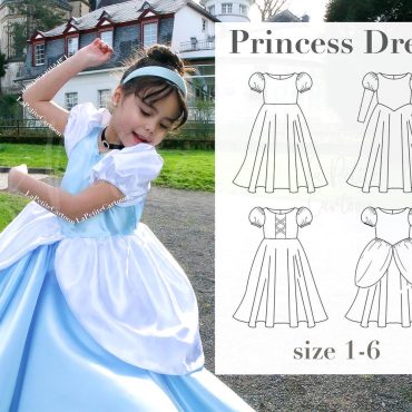 Princess Dress Sewing Pattern PDF A0/A4/US Letter | Size 1-6 Toddler | Over 30 Designs | Flower Girl Dress,Halloween Costume,Twirl Dress