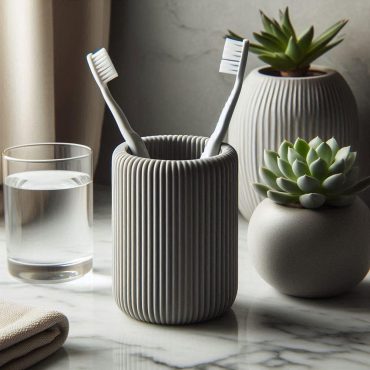 Electric Toothbrush Holder - Ribbed Bathroom Caddy -Storage Multifunction Organizer - Modern - Minimalist - Home Bathroom Decor - Toothpaste