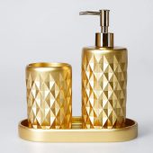 Glowing Bathroom Accessories Sets in Soap Dispenser, Toothbrush Holder and Tray