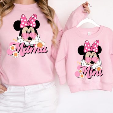 Disney Minnie Mama Mini Sweatshirt, Disney Mama and Mini Shirt, Disney Family Matching T-Shirt, Mini Mouse Mom Tee, Mother's Day Shirt